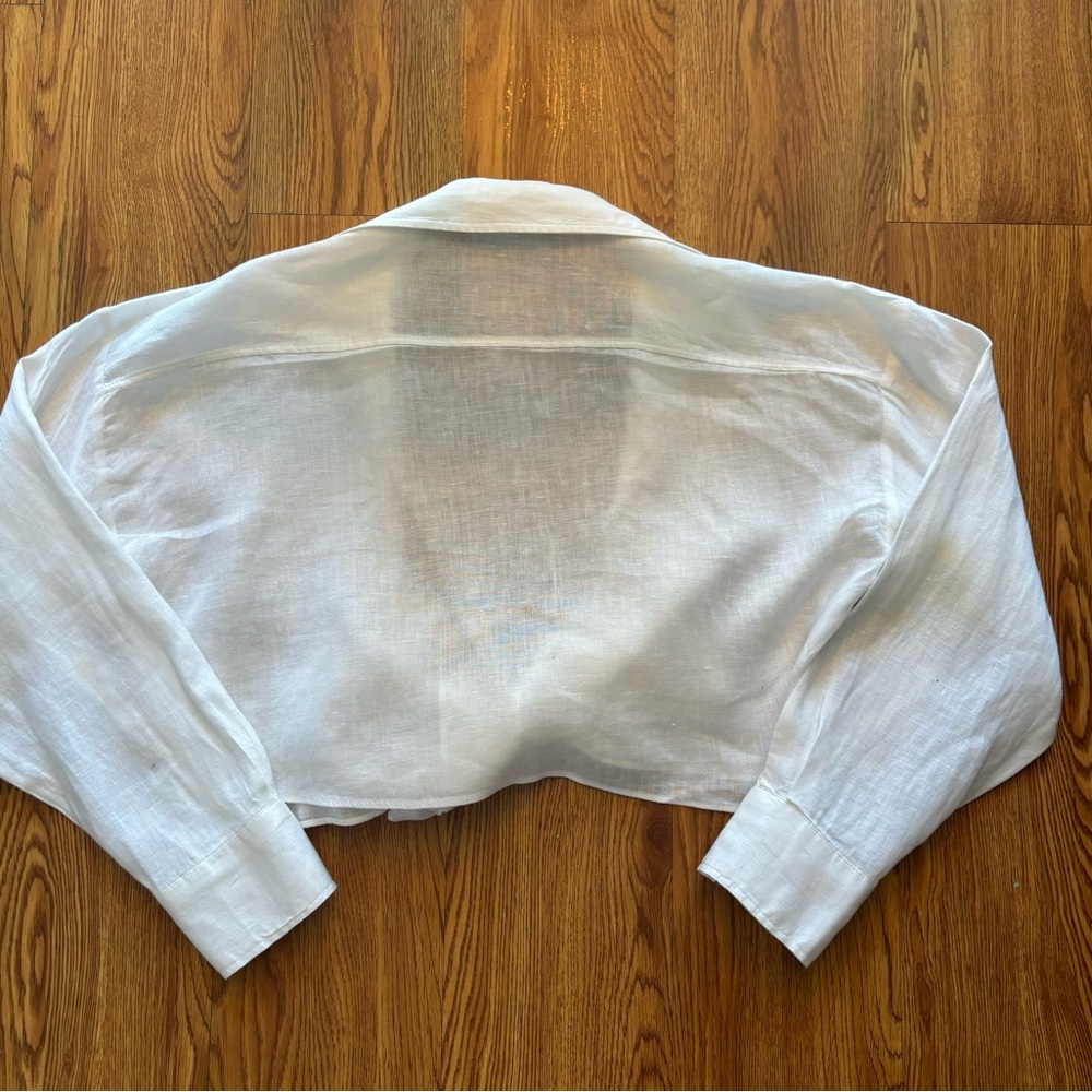 Zara cropped linen shirt - Picture 3 of 9